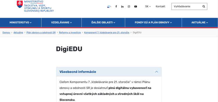 DigiEdu – digitálne vybavenie pre každú školu